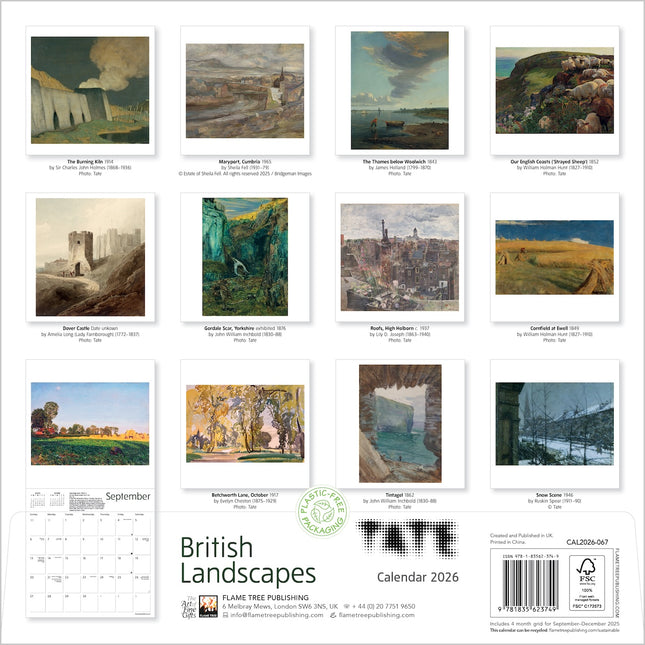 Flame Tree Tate: British Landscapes Kalender 2026