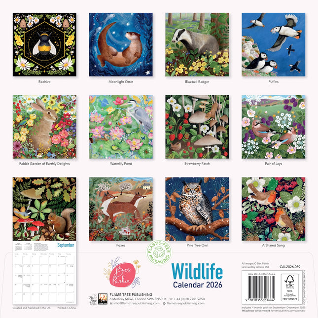 Flame Tree Wildlife Kalender 2026
