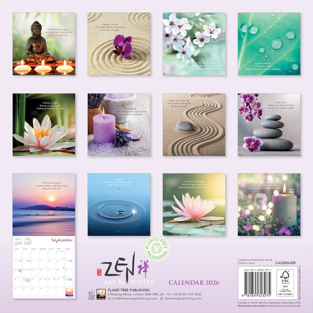 Flame Tree Zen Art & Poetry Kalender 2026