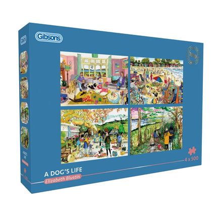 Gibsons A Dog's Life Puzzel 4x 500 Stukjes