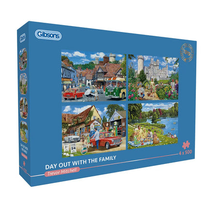 Gibsons Day Out With The Family Puzzel 4x 500 Stukjes