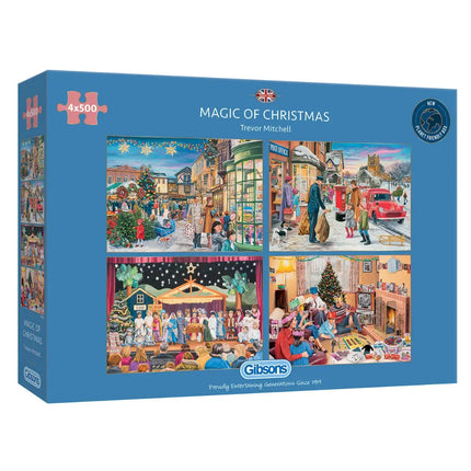 Gibsons Magic of Christmas Puzzel 4x 500 Stukjes