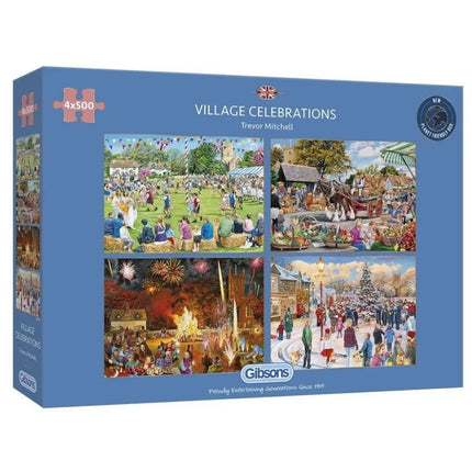 Gibsons Village Celebrations Puzzel 4x 500 Stukjes