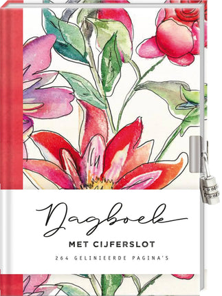 Inter-Stat Dagboek met Slot voor Volwassenen Flowers