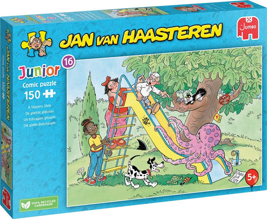 Jan van Haasteren De Gladde Glijbaan - Jan van Haasteren Junior Puzzel 150 Stukjes