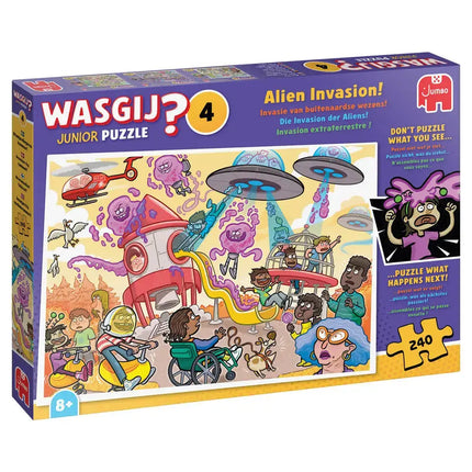 Jumbo Wasgij Puzzel Junior 4 – Invasie van buitenaardse Wezens 240 Stukjes