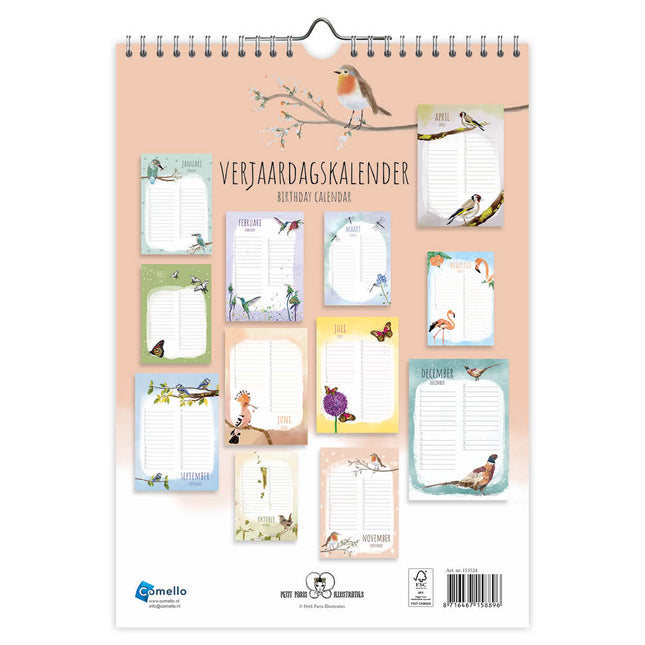 kalenderwinkel Petit Paris verjaardagskalender A4