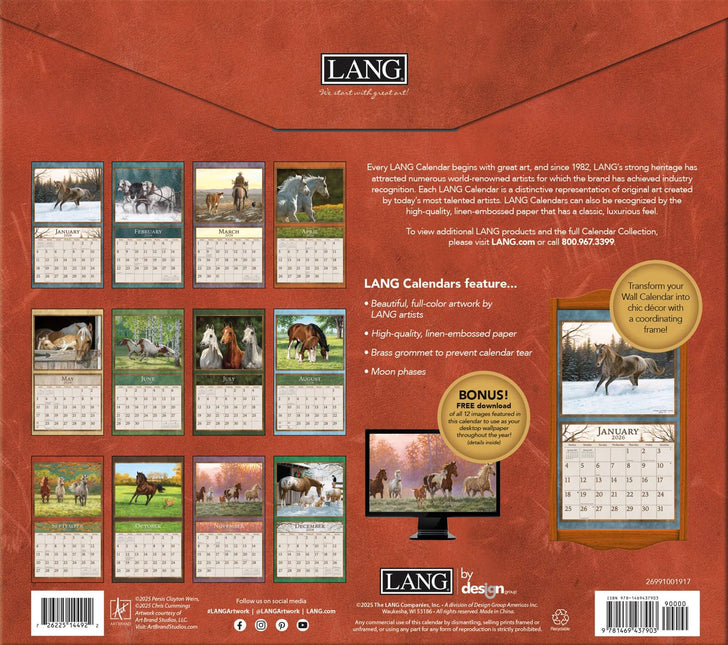 LANG Horses in the Mist Kalender 2026