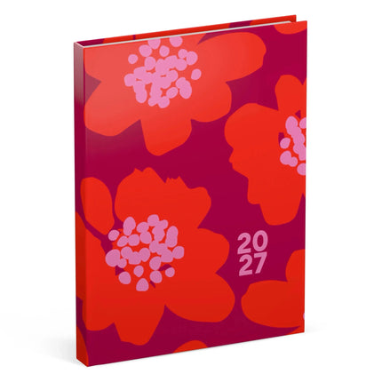 Lannoo Flowers Bold Desk Agenda 2027 Rood