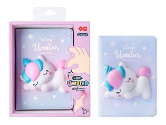 Lazy Stars Notitieboek Met Squishable 3D Figuur Unicorn Mini
