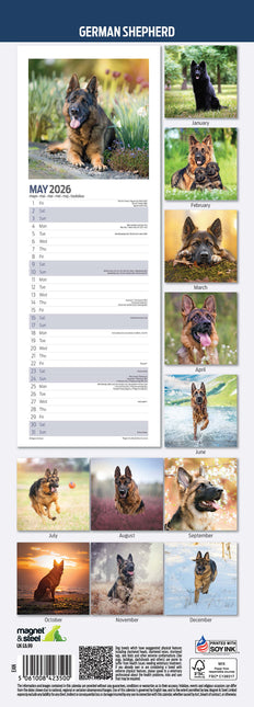 Magnet & Steel Duitse Herder Kalender 2026 Slimline