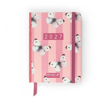 Paperclip Pocket Agenda Pink Stripes A6 – Paperclip
