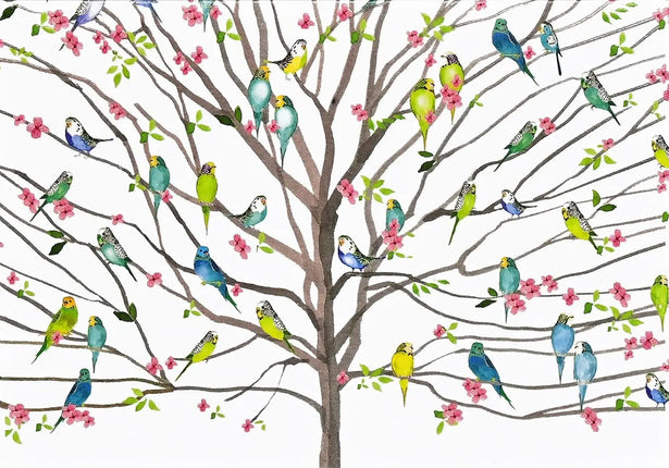 Peter Pauper Tree of Budgies Notitiekaarten 14 stuks met Enveloppe