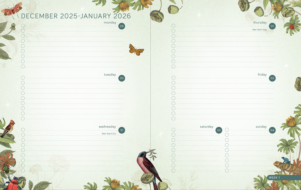 Pimpelmees Pimpelmees A5 Agenda 2026 Botanica Fox Sky