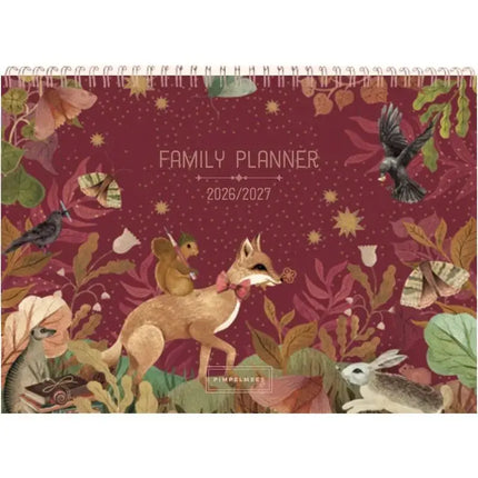 Pimpelmees Pimpelmees Family Planner 18 maanden 2026-2027 Fox Peony
