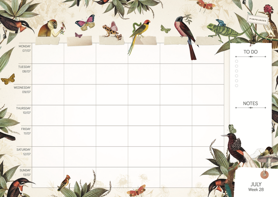 Pimpelmees Pimpelmees Familyplanner 2026 Botanica Fox Rose