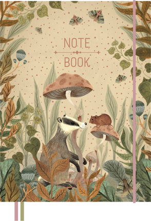Pimpelmees Pimpelmees Magical Forest Notitieboek Badger Gold