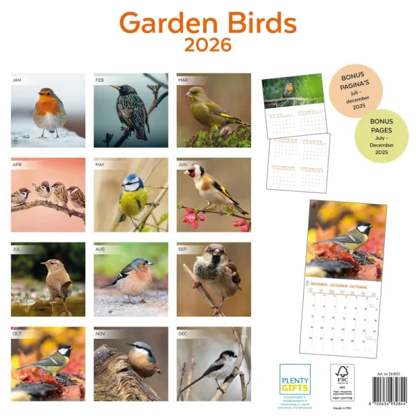 Plenty Gifts Garden Birds Kalender 2026