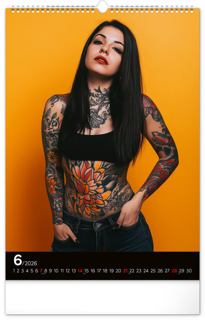 Presco Tattoo Girls Kalender 2026