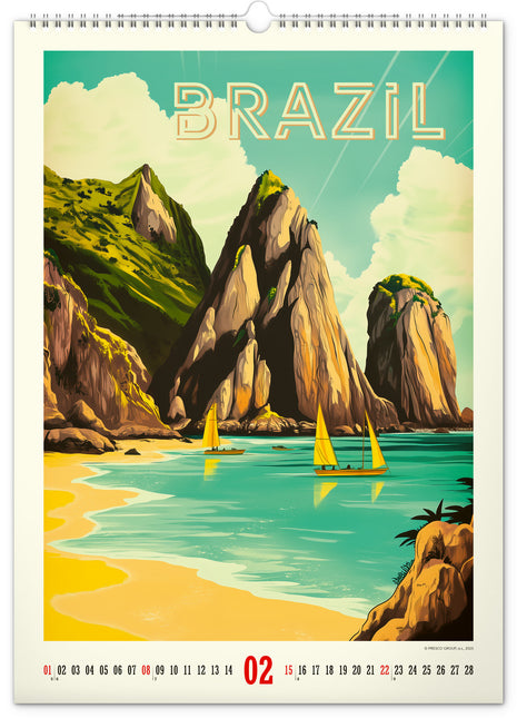 Presco Vintage Posters - Tropisch Paradijs Kalender 2026 Groot
