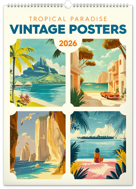 Presco Vintage Posters - Tropisch Paradijs Kalender 2026 Groot