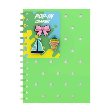 QC Colour QC Colour Neon Green Siliconen A5 Notitieboek met Pins