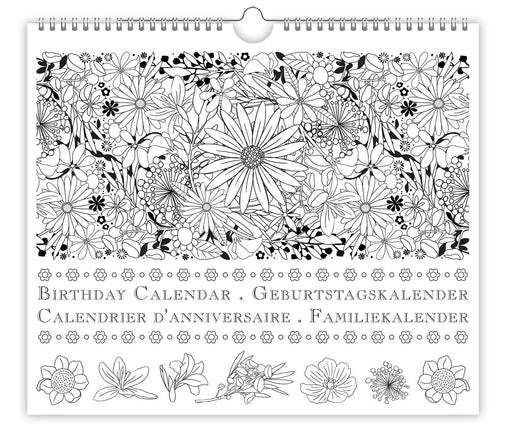 Quire Verjaardagskalender Zwart Wit