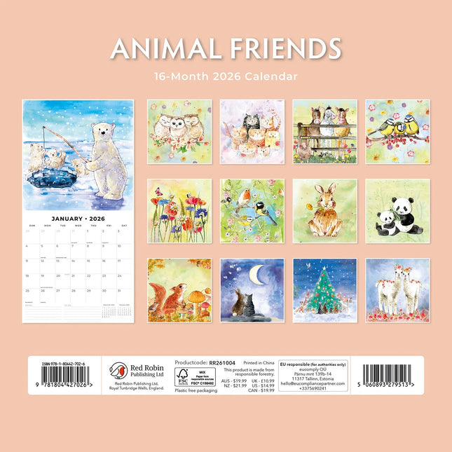 Red Robin Animal Friends Kalender 2026