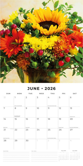 Red Robin Floral Bouquet Kalender 2026