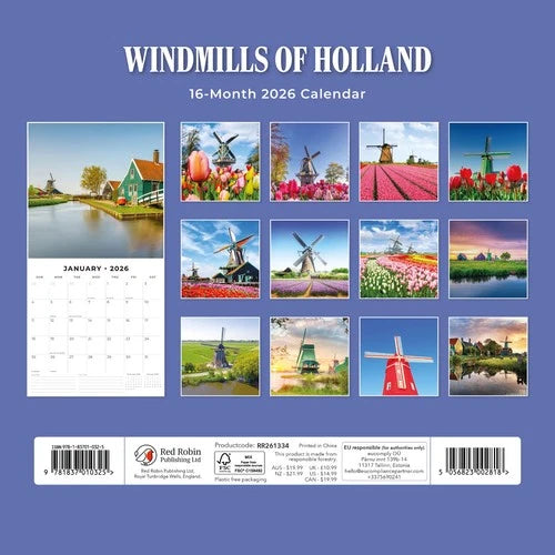 Red Robin Windmills of Holland Kalender 2026