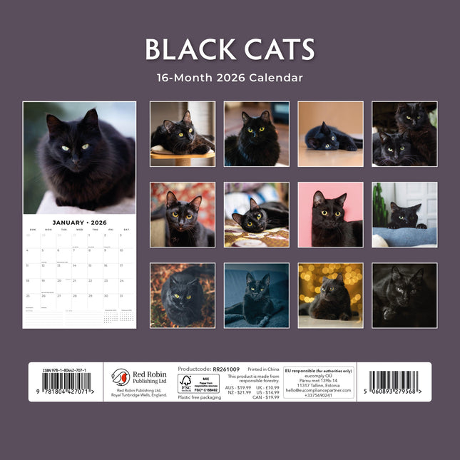 Red Robin Zwarte Katten Kalender 2026