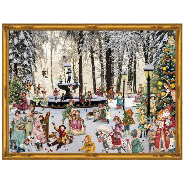 Sellmer Adventskalender Besneeuwde Fontein