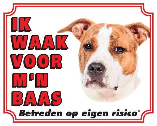 Stickerkoning American Staffordshire Terrier Waakbord