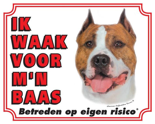 Stickerkoning American Staffordshire Terrier Waakbord