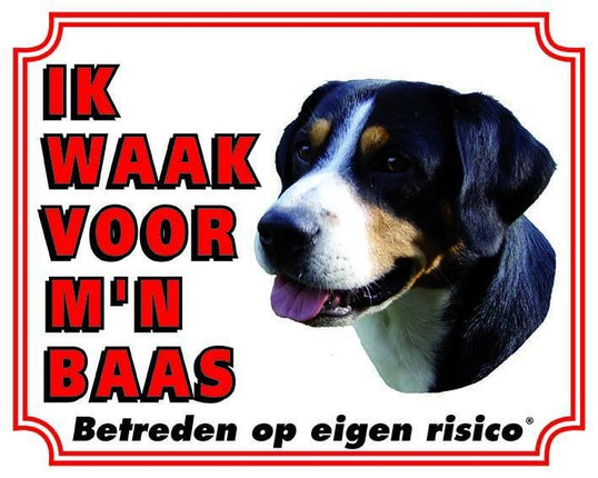 Stickerkoning Appenzeller Waakbord - Ik waak voor mijn baas