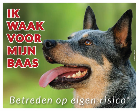 Stickerkoning Australian Cattle Dog Waakbord