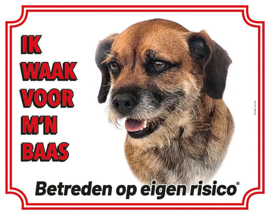 Stickerkoning Border Terrier Waakbord