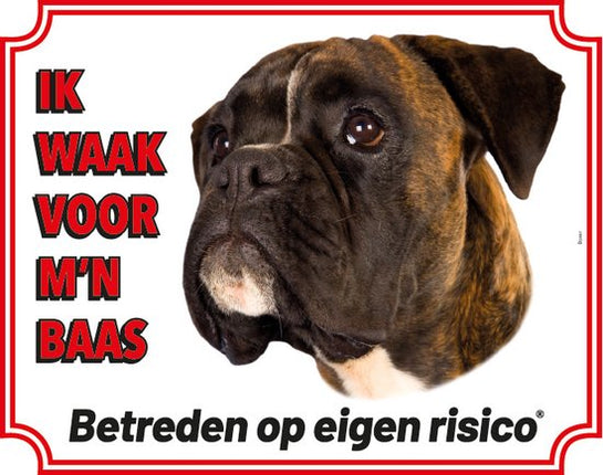 Stickerkoning Boxer Brindle Waakbord