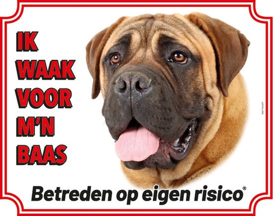 Stickerkoning Bullmastiff Blond Waakbord
