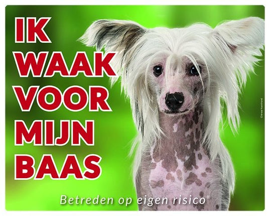 Stickerkoning Chinese Naakthond Waakbord - Ik waak voor