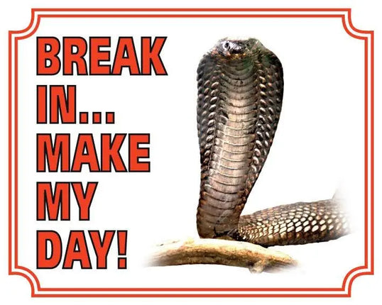 Stickerkoning Cobra Waakbord - Break in make my day