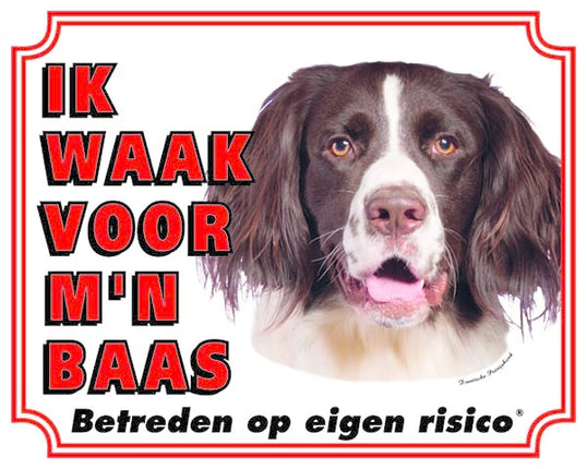 Stickerkoning Drentsche Patrijshond Waakbord - Ik waak voor mijn Baas