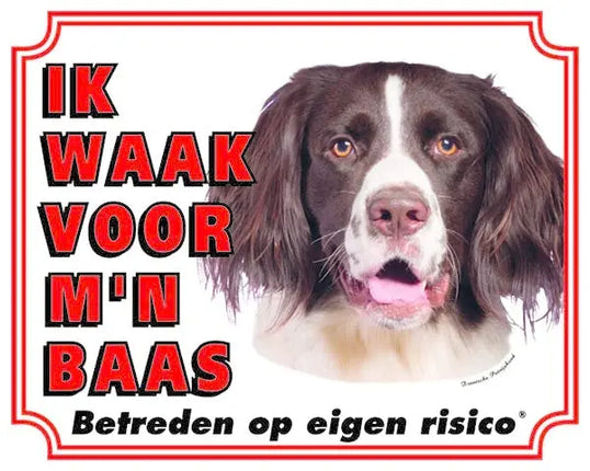 Stickerkoning Drentsche Patrijshond Waakbord - Ik waak voor mijn Baas