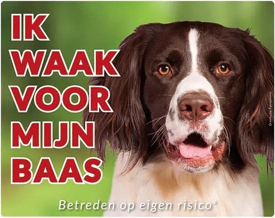 Stickerkoning Drentsche Patrijshond Waakbord - Ik waak voor mijn Baas