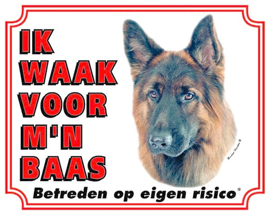 Stickerkoning Duitse Herder Waakbord - Ik waak voor mijn baas
