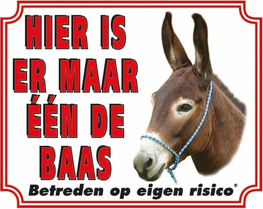 Stickerkoning Ezel Waakbord - Maar een de Baas