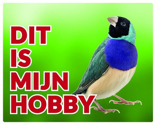 Stickerkoning Gouldamadine Waakbord - Dit is mijn hobby Blauw
