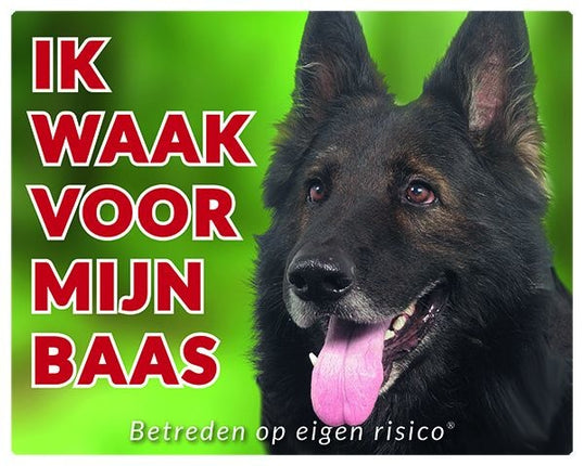 Stickerkoning Groenendaeler Waakbord - Ik waak voor mijn baas