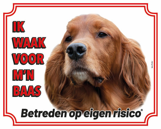 Stickerkoning Ierse Setter Waakbord