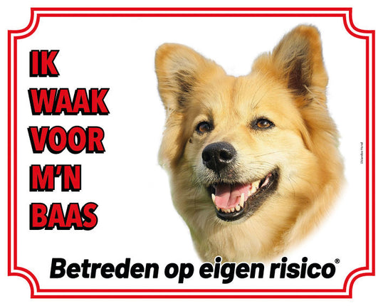 Stickerkoning IJslandse Hond Waakbord